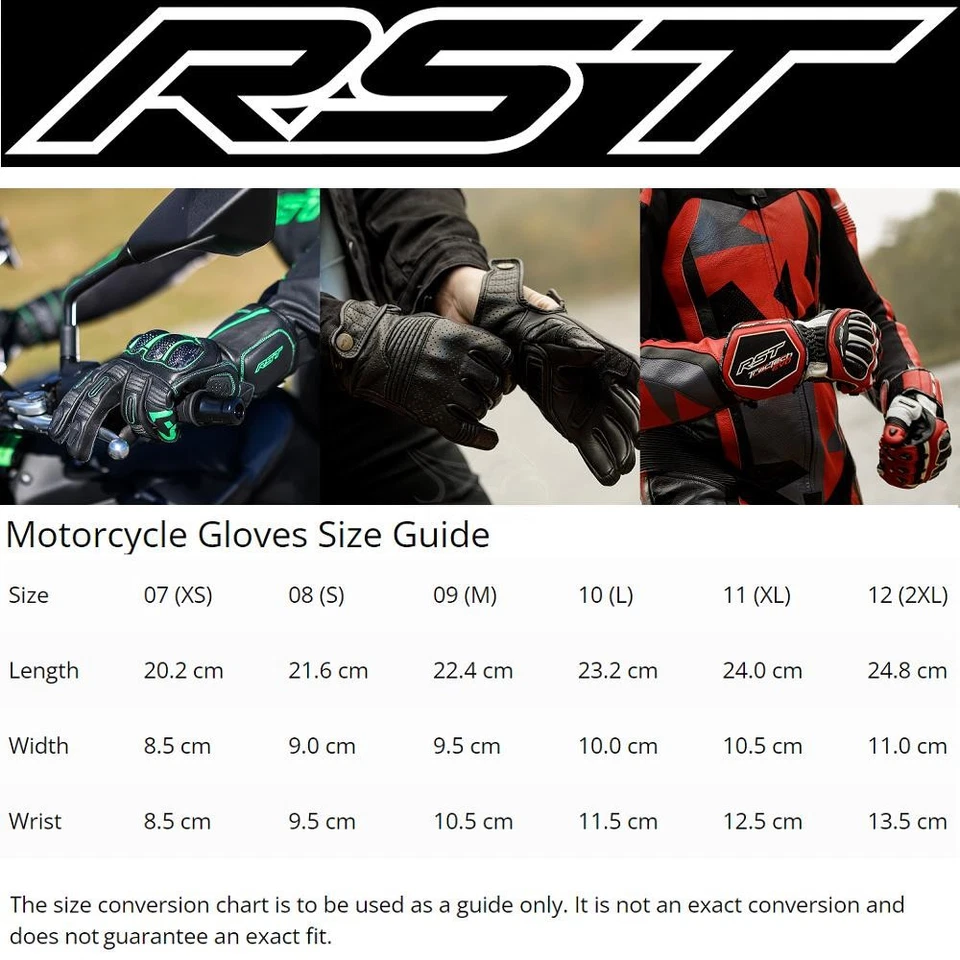 RST Fulcrum Mens Motorcycle Gloves Leather Motorbike Sports Race Glove - Image 2 of 2