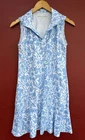 Smith And Quinn Gracie Dress Small Blue White Floral Golf Tennis Dry Fit