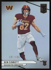 2024 Donruss Elite #/999 Ben Sinnott #122 Rookie Washington Commanders