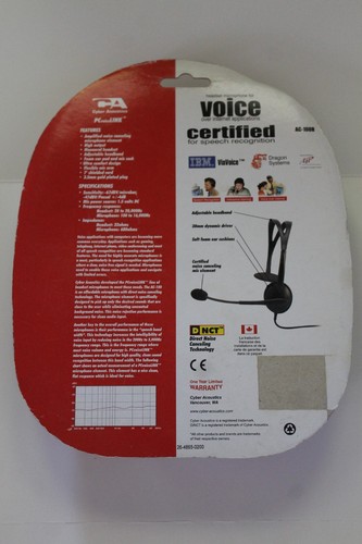 Cyber Acoustics AC-100 Mono Speech Headset Boom Mic 3.5MM Plug BRAND NEW - Picture 2 of 3