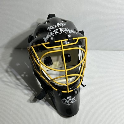 Hockey Goalie Street Mask Road Warrior Large Sr Size & Yellow Cat Eyes Cage