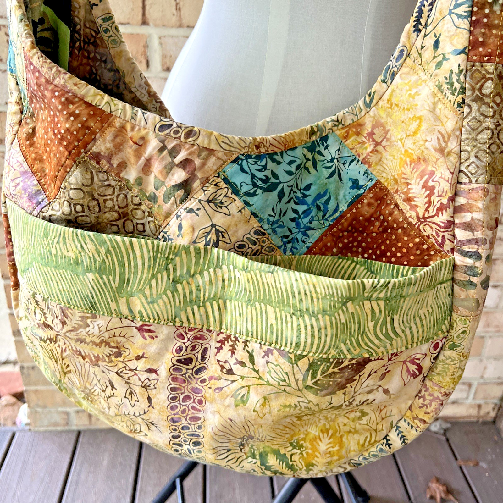 Crossbody Brown Handmade Patchwork BOHO Casual Hi… - image 2