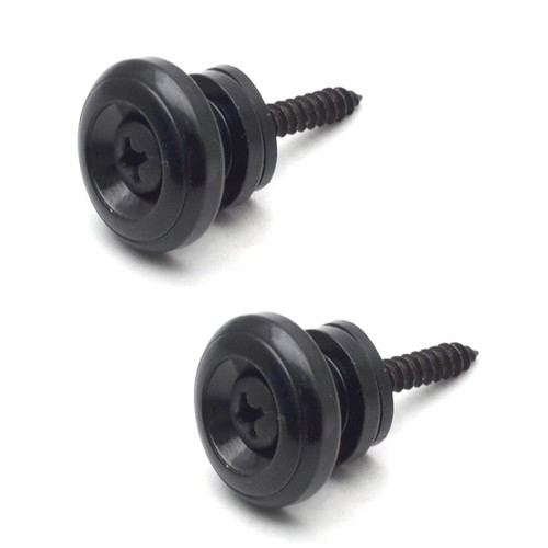 2pcs Black Metal Guitar Strap Locks, Mushroom Style Guitar Strap Lock Buttons...