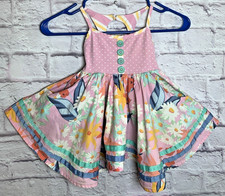 Matilda Jane Girls Size 2 Dream Chasers Sunny Afternoon Twirly Floral Dress.