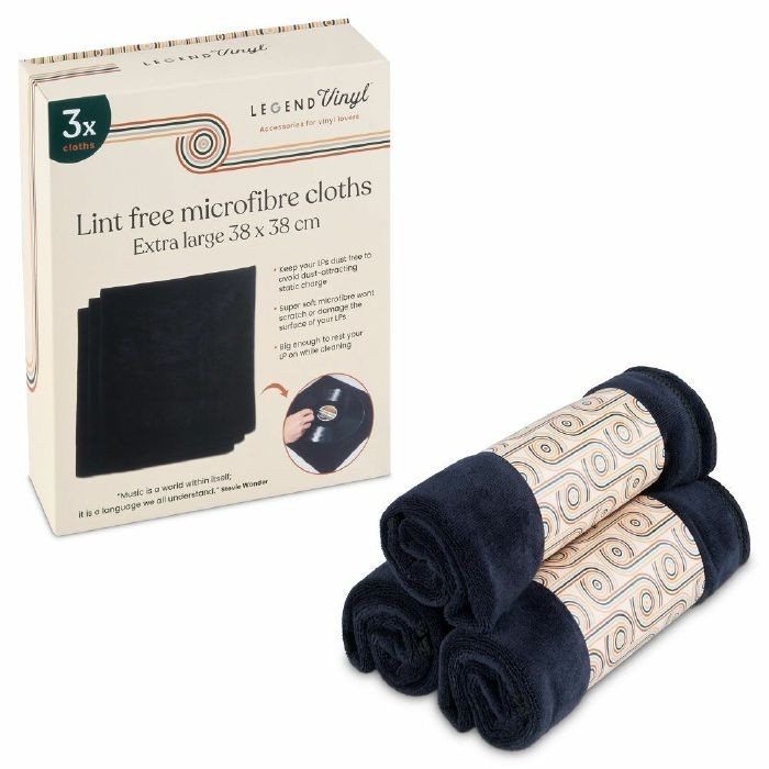 Legend Vinyl Vinyl Record Lint-Free Microfibre Cloths (pack of 3)