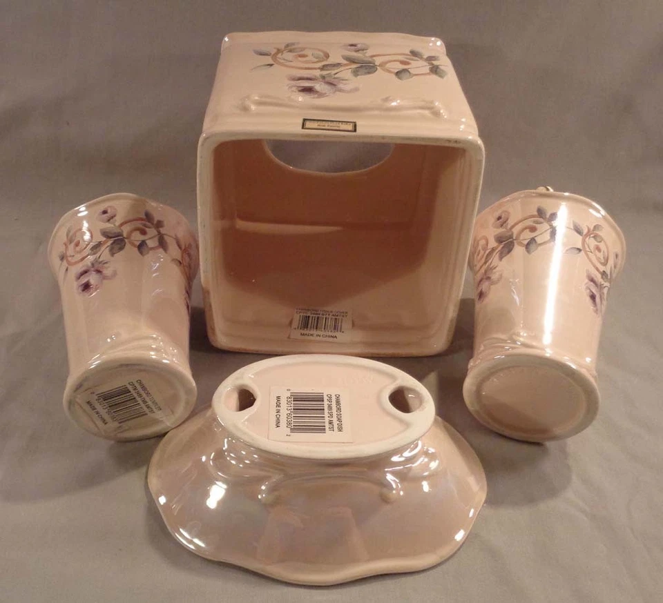 Croscill Chambord Ceramic Bath Accessories Purple Roses - Image 3 of 4