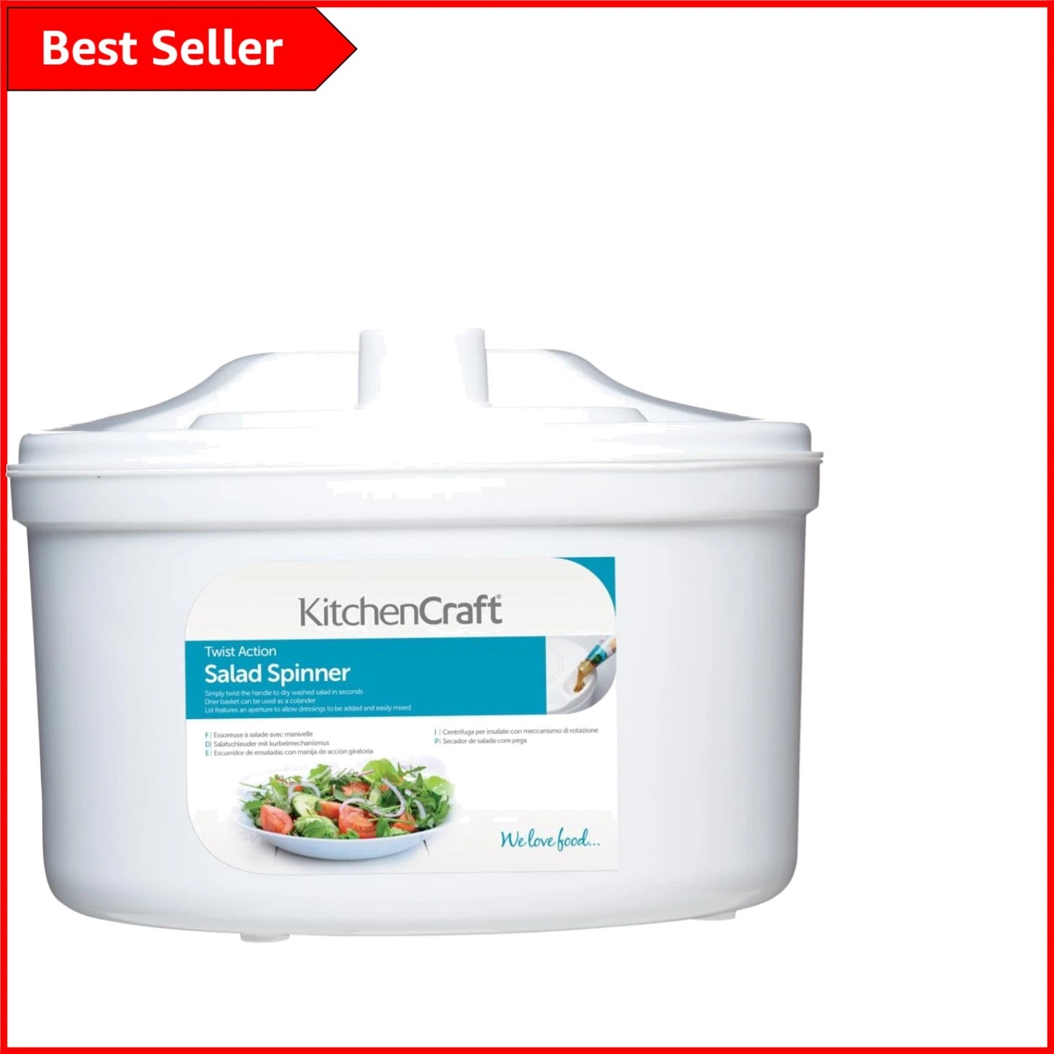 Lightweight Salad Spinner with Inner Basket - Efficient Drying & Dressing Aid