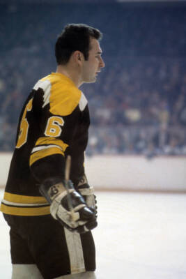 1960s Hockey Boston Bruins Ted Green On Ice During Game Ice Hockey Old Photo