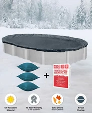 15'x30' HEAVY Oval Above Ground Winter Pool Cover  PACKAGE  Pillows + Winter Kit