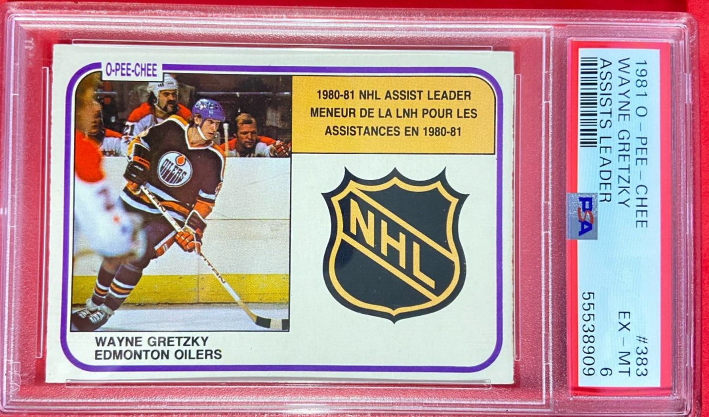 Wayne Gretzky LL 1981-82 O-Pee-Chee #383 OPC Edmonton Oilers NHL PSA 6 EX-MT