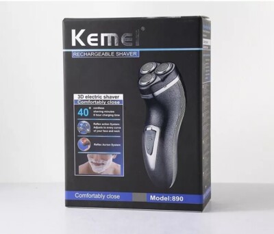 Kemei 890 3D Floating Head Rechargeable Electric Shaver Beard Trimmer