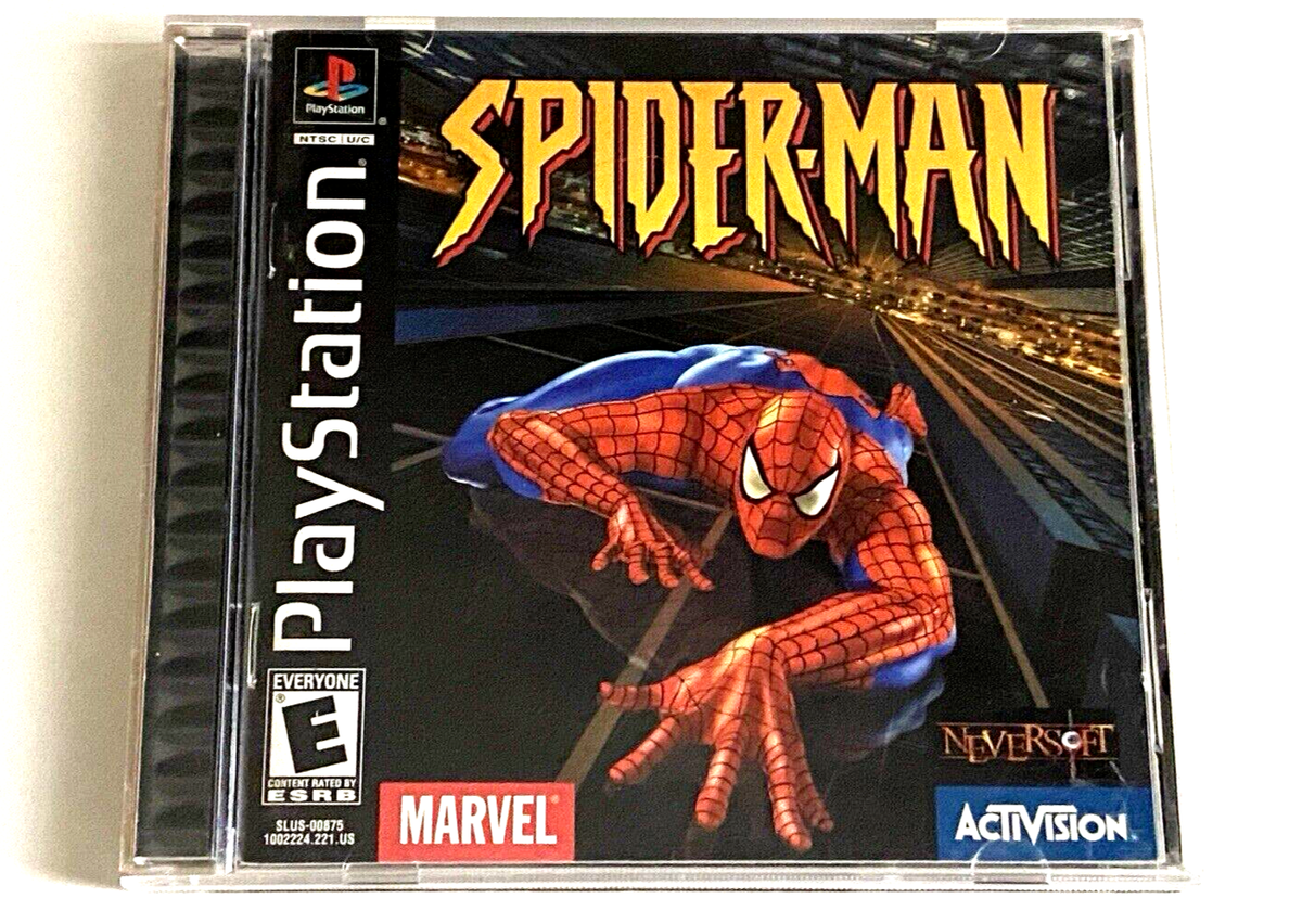 Spider-Man PlayStation 1 PS1 Black Label Complete Game Case Spider-Man PlayStation 1 PS1 Black Label Complete Game Case