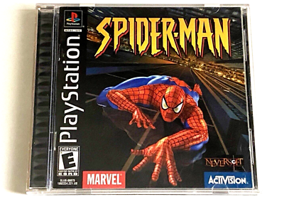 Spider-Man PlayStation 1 PS1 Black Label Complete Game Case Manual