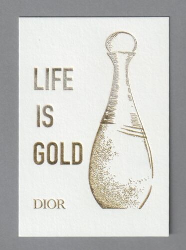 Carte publicitaire  - J'adore de Christian Dior recto verso dorée - Imagen 1 de 1