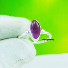 Amethyst Gemstone 925 sterling silver handmade Gift Ring US size 5 to 13