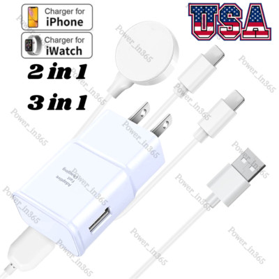 2/3 in1 Magnetic USB Charger Cable For iPhone iPod Apple Watch 9 8 7 6 5 4 3 2 1