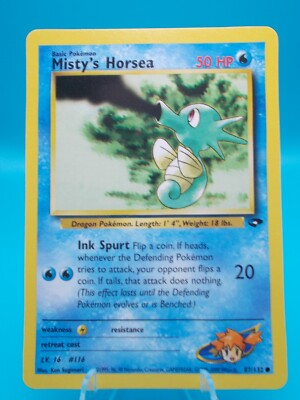 Misty's Horsea 87/132 Gym Challenge Pokémon TCG Regular Near Mint/Mint