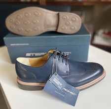 Steptronic George Brogue Derby Navy Leather Mens Shoes MA43420 UK 8 / EUR 42