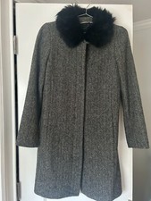 Vintage Banana Republic Woman s Tweed Coat / Italian Lamb Collar XS/Circa 2006