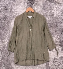 Citron Santa Monica Jacket Small Womens Green Bamboo Lightweight Tunic