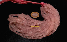 ROSE QUARTZ SQUARE 4-5MM SMOOTH HEISHI CUT GEMSTONE BEADS 7"INCH 1 BRACELET