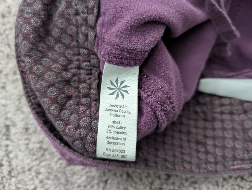 Pantalones Cortos Athleta Para Mujer 8P Pequeños Bolsillos con Cremallera Pana Púrpura Corte Foto 4 de 4