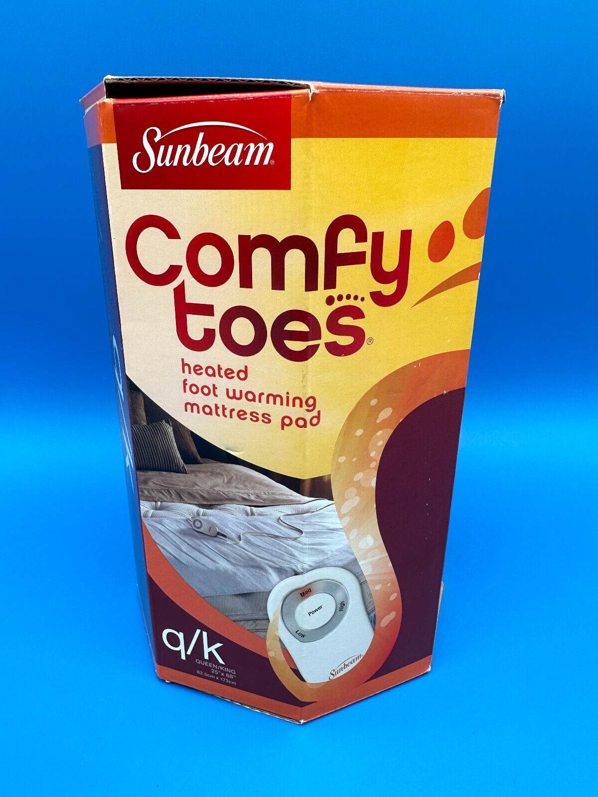 SUNBEAM COMFY TOES HEATED FOOT WARMING MATTRESS PAD QUEEN KING  25u0026#034;x68u0026#034; NEW | eBay