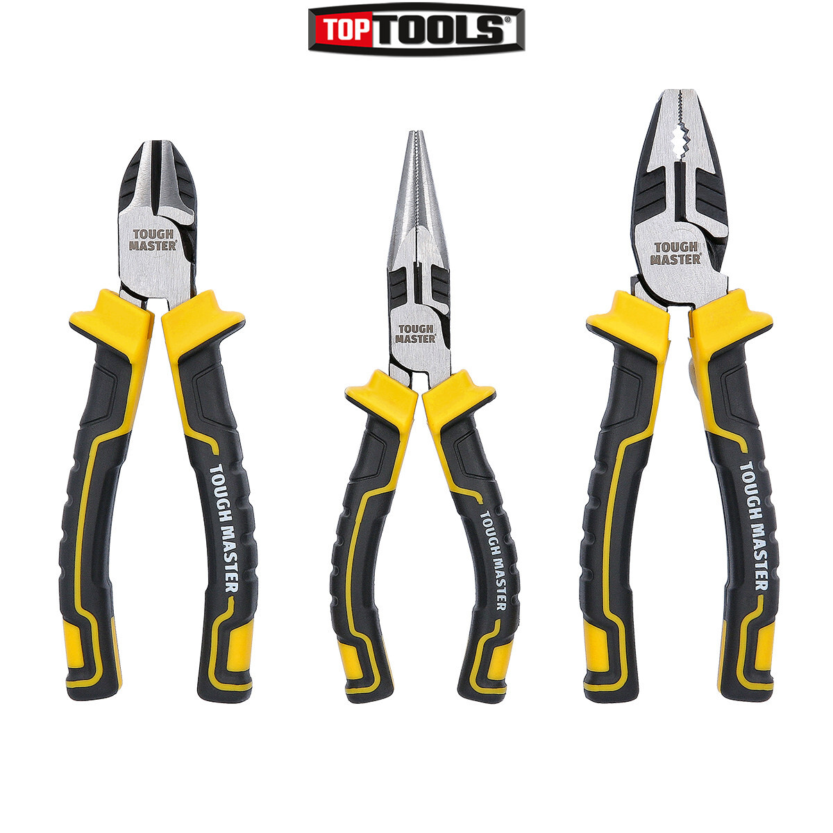 B&Q - Pliers Set With 6" Needle Nose Pliers6" Diagonal Cutting Pliers & 7" Combination Pliers3 Pieces (Tm-Ps766) - Image 3