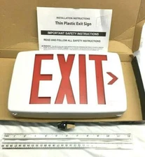 Thermoplastic Thin Exit Sign 7/8" LED Powered Sign Only New Free Shipping