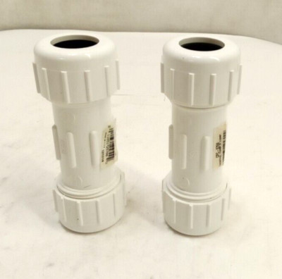 Flo By NDS CPC-0750 Schedule 40 3/4'' Coupling Comp x Comp PVC 150psi USA 2pk