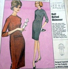  LOVELY VTG 1960s DRESS McCALLS Sewing Pattern 16/36