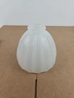 VINTAGE MILK GLASS RIBBED LAMP LIGHT SHADE  6" INCH WIDE-2 1/8 FITTER