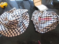 Pottery Barn Kids navy diaper cover 6 12 sun hat mono Amelia photo shoot sample