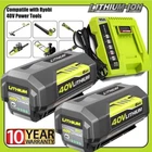 4.0Ah Battery 40 Volt for Ryobi 40V Lithium OP40404VNM Battery with LED /Charger