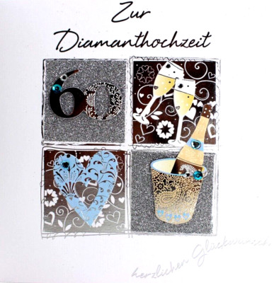 XL Karte Diamant Hochzeit 60 Jahre Hochzeitstag Diamanthochzeit große Karte