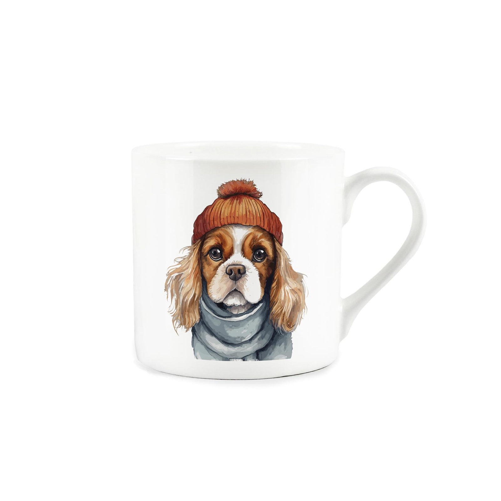 Cavalier King Charles Spaniel Mug - Novelty Winter Hat Dog Gift Bone China Mug
