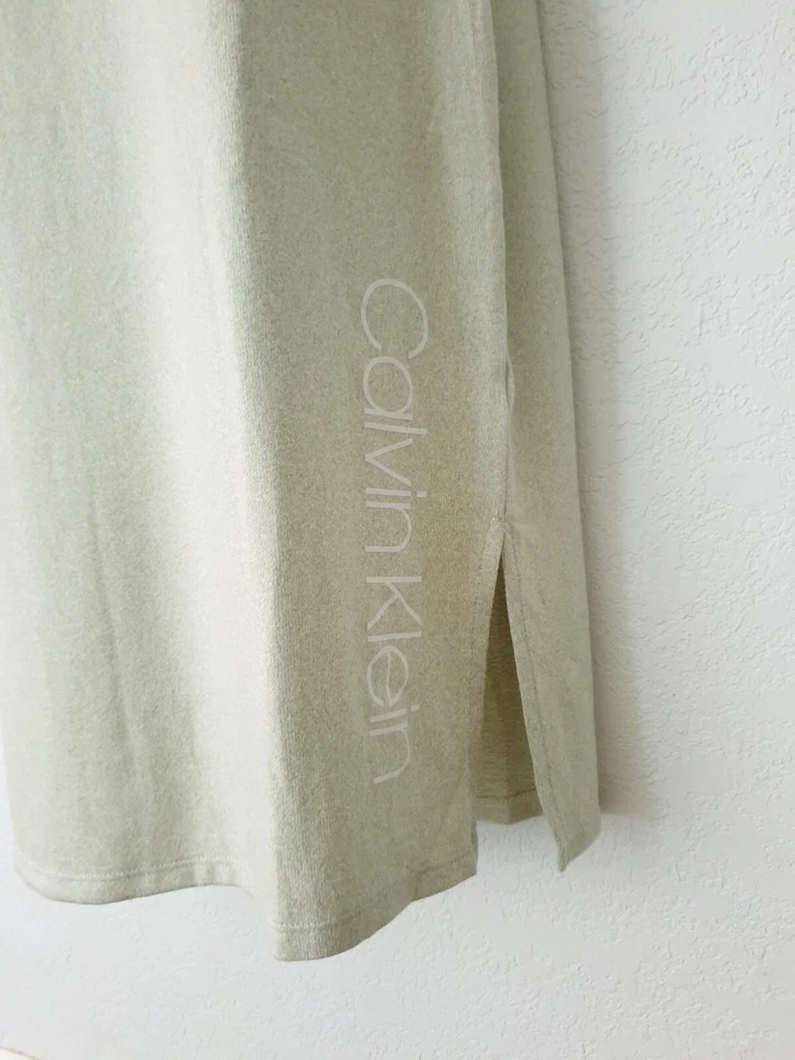 CALVIN KLEIN Mujer Vestido de Noche CK LOGO Vestido Largo para Dormir Talla L Verde Foto 4 de 4