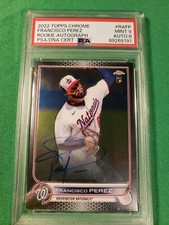2022 Topps Chrome FRANCISCO PEREZ Rookie Autograph CERT PSA Graded MINT 9 AUTO 8
