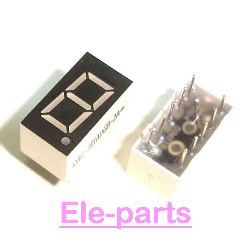 10 Pcs 1 Digits 0.36" Green 7 Segment Led Display Common Cathode Digital Tube