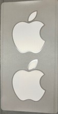 2 AUTHENTIC APPLE LOGO DECAL STICKERS OEM IPHONE IPOD LAPTOP IMAC WHITE