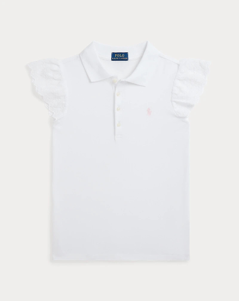 売れ筋商品|||ラルフローレン Tシャツ レディース トップス STRETCH MESH POLO - Polo shirt - white Polo Ralph Lauren Eyelet Stretch Mesh Polo Shirt Girls
