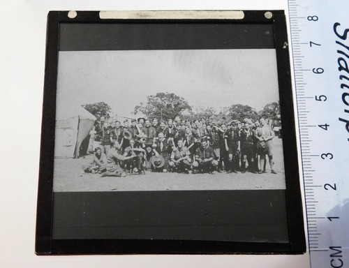 Vintage Glas s/w Zauberlaterne Dia Pfadfinder Pfadfindergruppe Southend Karneval - Bild 3 von 3