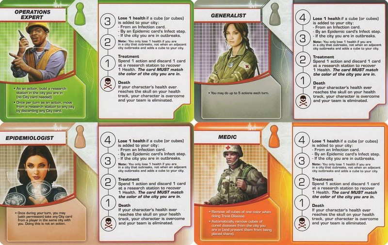 PANDEMIC CHARACTER ROLES Board Game Expansion Promo Z-Man Games NEW