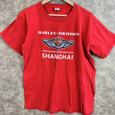 Harley-Davidson Shanghai 100th Anniversary T-Shirt - Red L-XL Rare