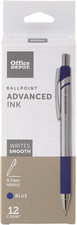 Advanced Ink Retractable Ballpoint Pens, Needle Point, 0.7 Mm, Silver Barrel, Bl