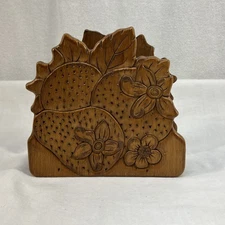 Vintage Strawberry Wooden Napkin Holder or Bill holder