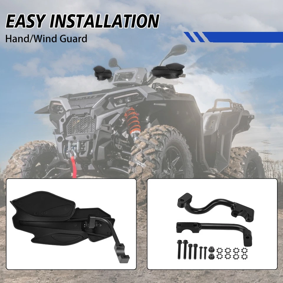Kit de soporte y protector de mano izquierda derecha negro para Polaris Sportsman 1000 570 800 850 Foto 4 de 4