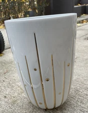 L'Objet Made Of Stars Porcelain White & 24k Gold Star Flower Large Vase