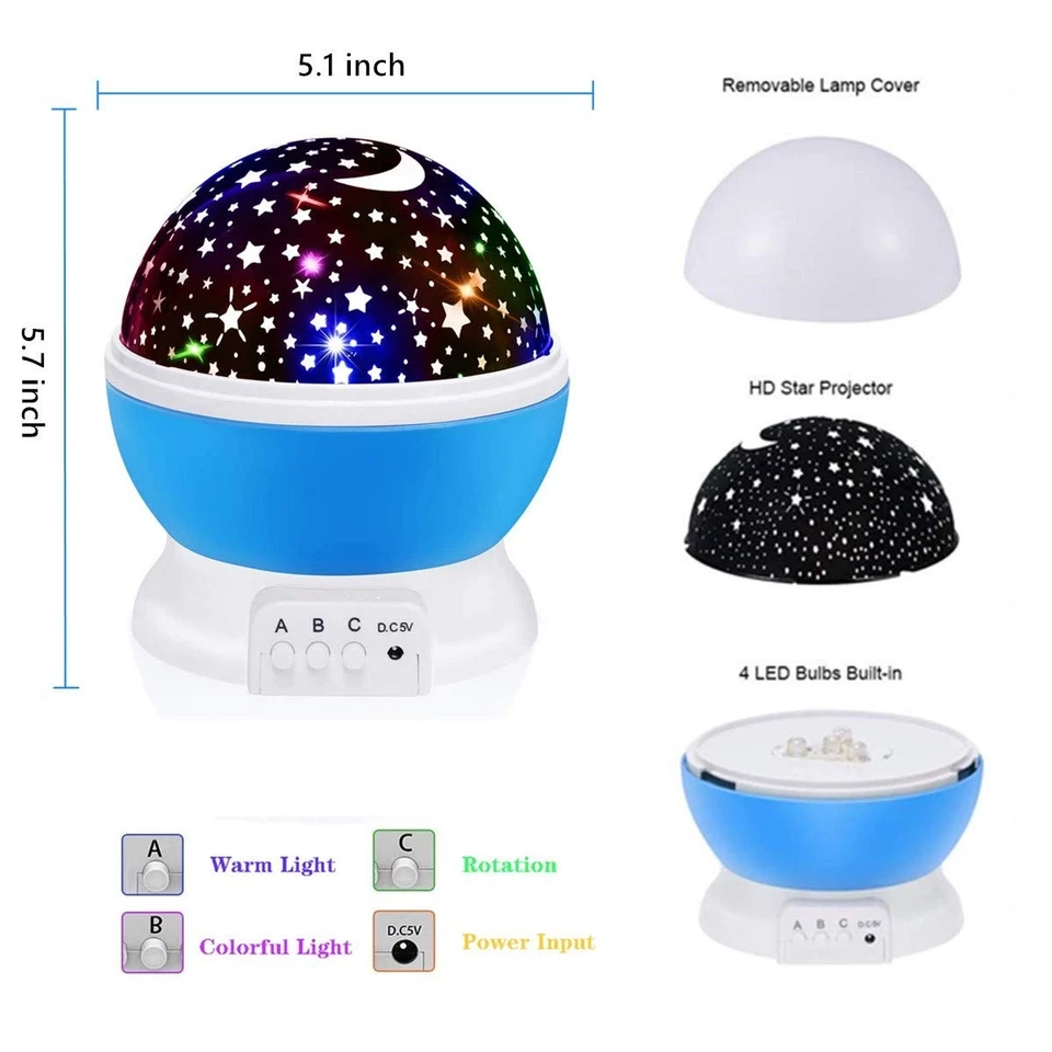 Borelor Star Night Light for Kids, 12 Color 1 Count (Pack of 1), Blue  - Image 3 of 4