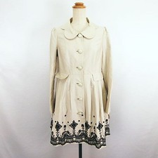 DOLLY GIRL by ANNA SUI Embroidered Spring Coat Long Sleeve Outerwear